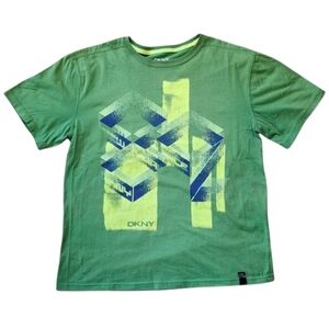 ​DKNY XL Green Abstract Graphic Tee Donna Karan Unisex